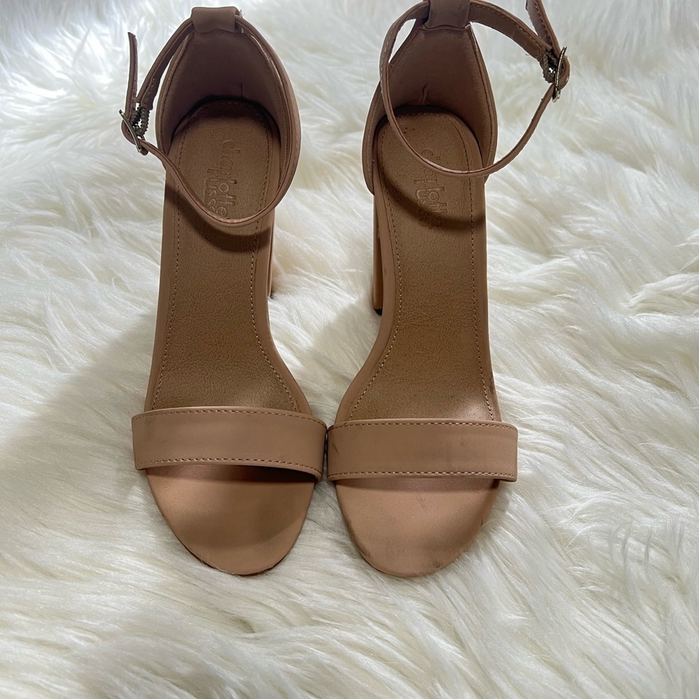 Tan Ankle Strap Heels - Picture 2 of 7